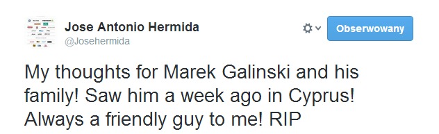 Twitter   Josehermida  My thoughts for Marek Galinski ...